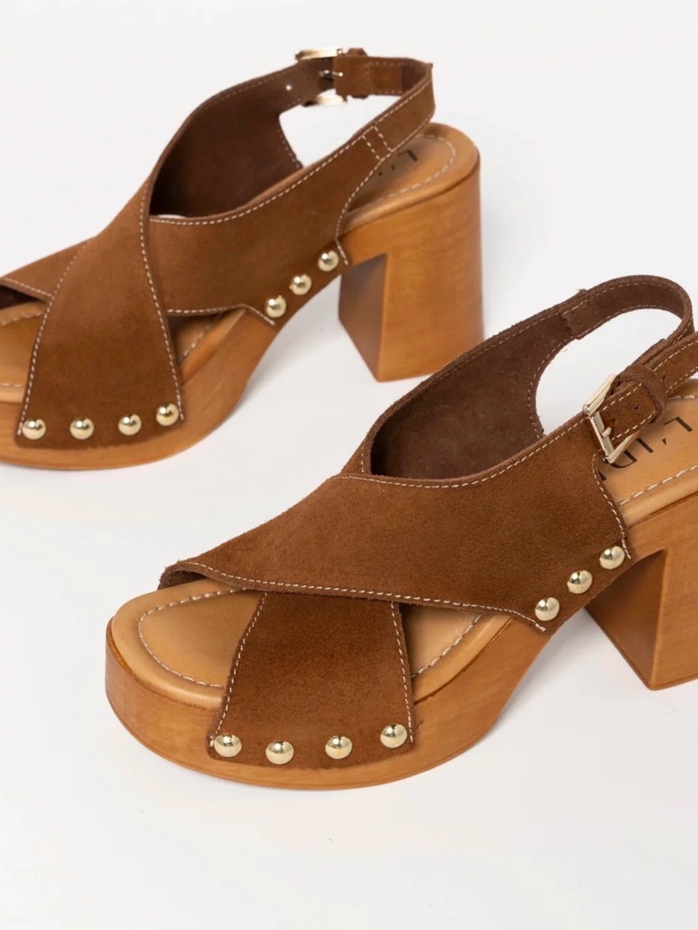 Slingback Brown Suede Clog Sandal